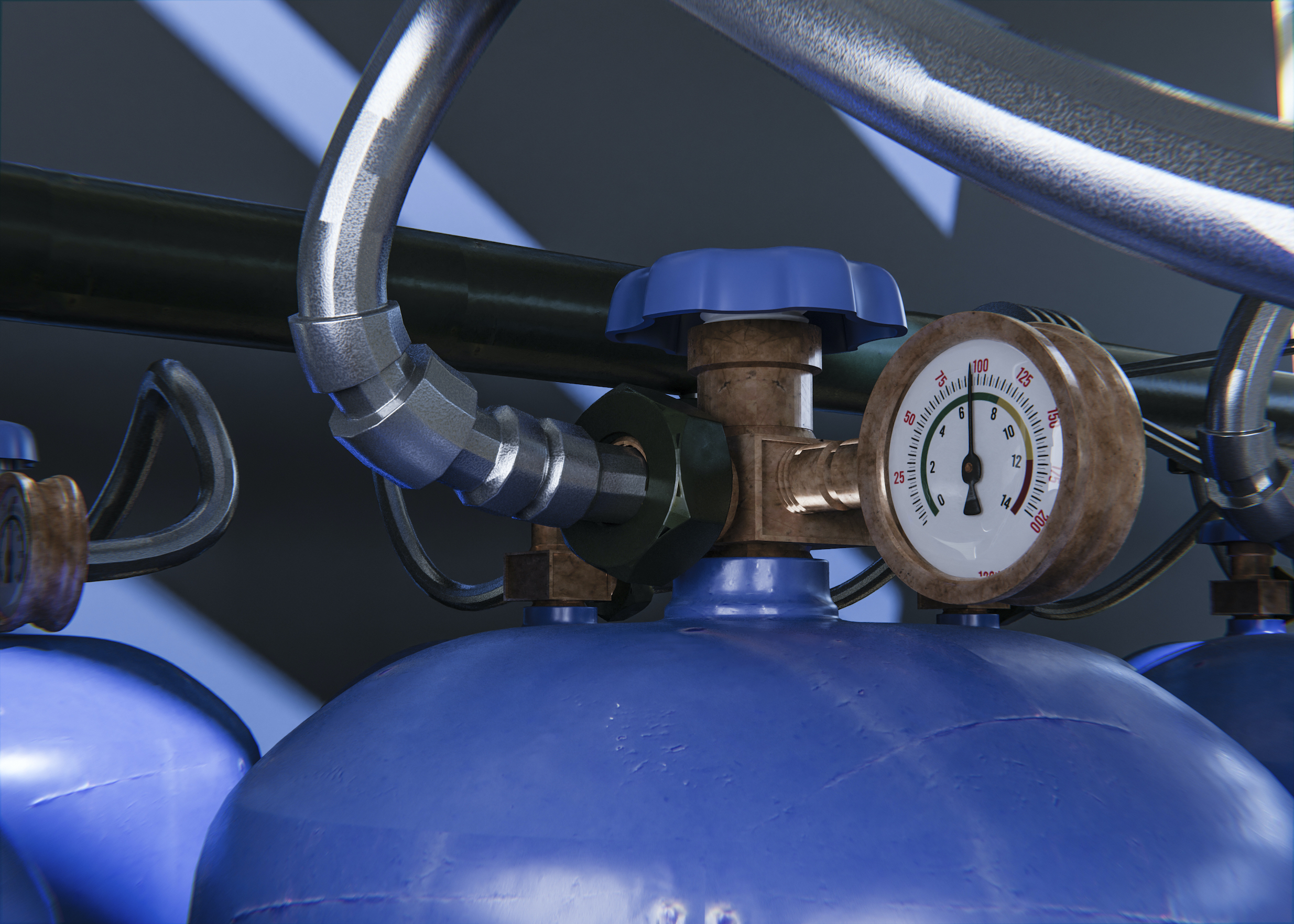 3d rendering gas cylinder