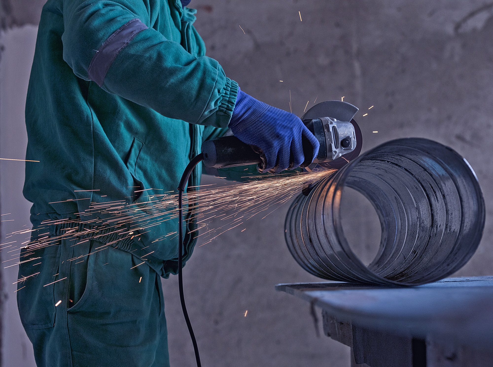 arc welding steel construction site
